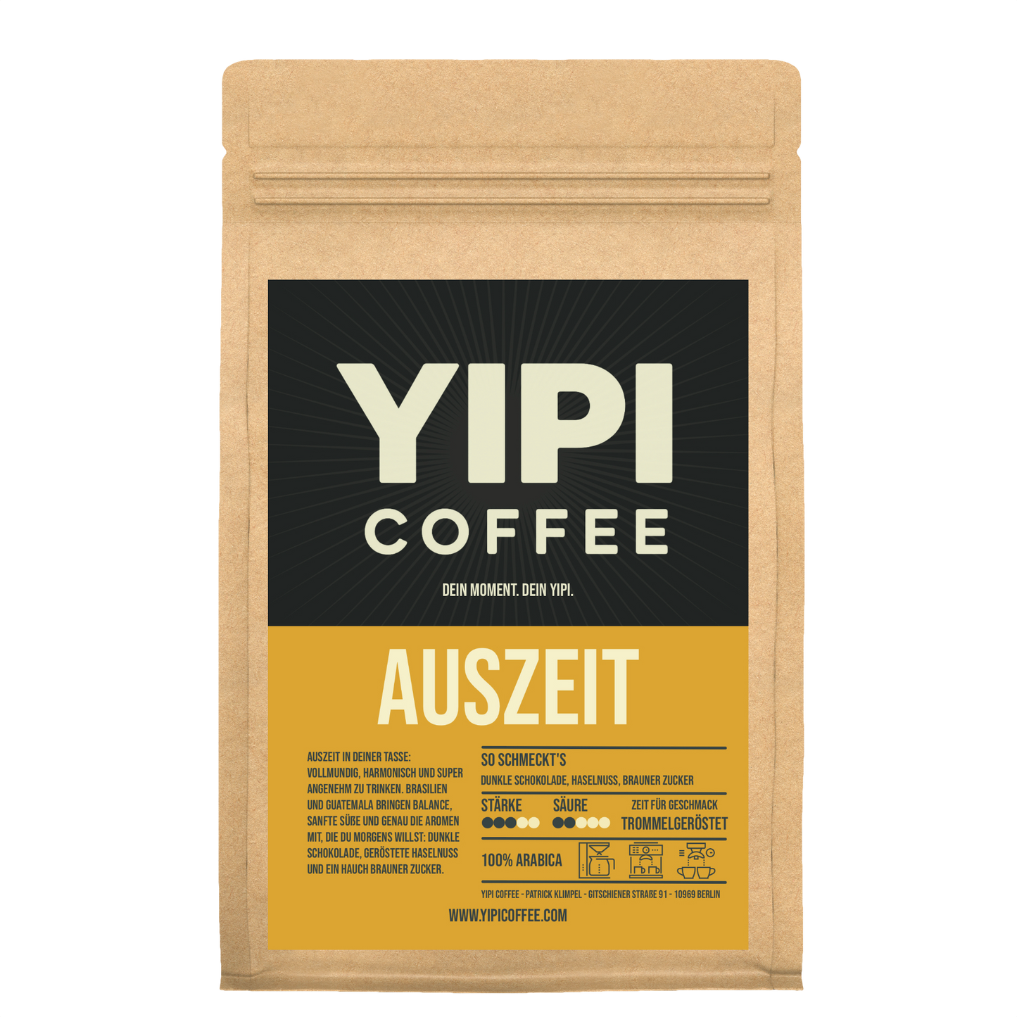 YIPI Coffee Auszeit Kaffeepackung – milder Kaffee für ruhige Pausen und sanfte Kaffeemomente